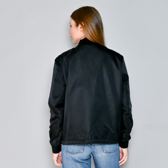 ACNE STUDIOS Fuel Shine Black Satin Bomber Jacket Small - Picture 3 of 8